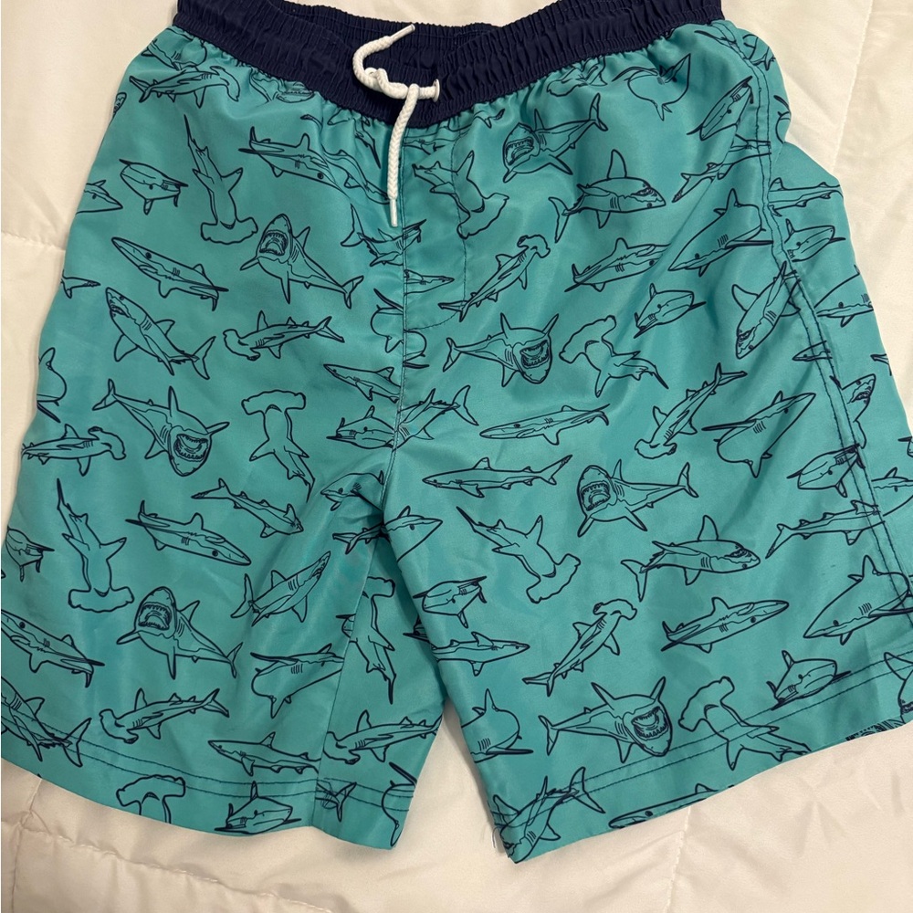 Tommy Bahama Kids Shark Print Shorts - Teal and Navy size 14 XL
